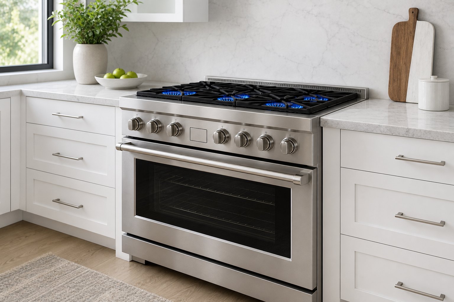 Thermador built-in cooking appliance in a luxury Los Gatos kitchen